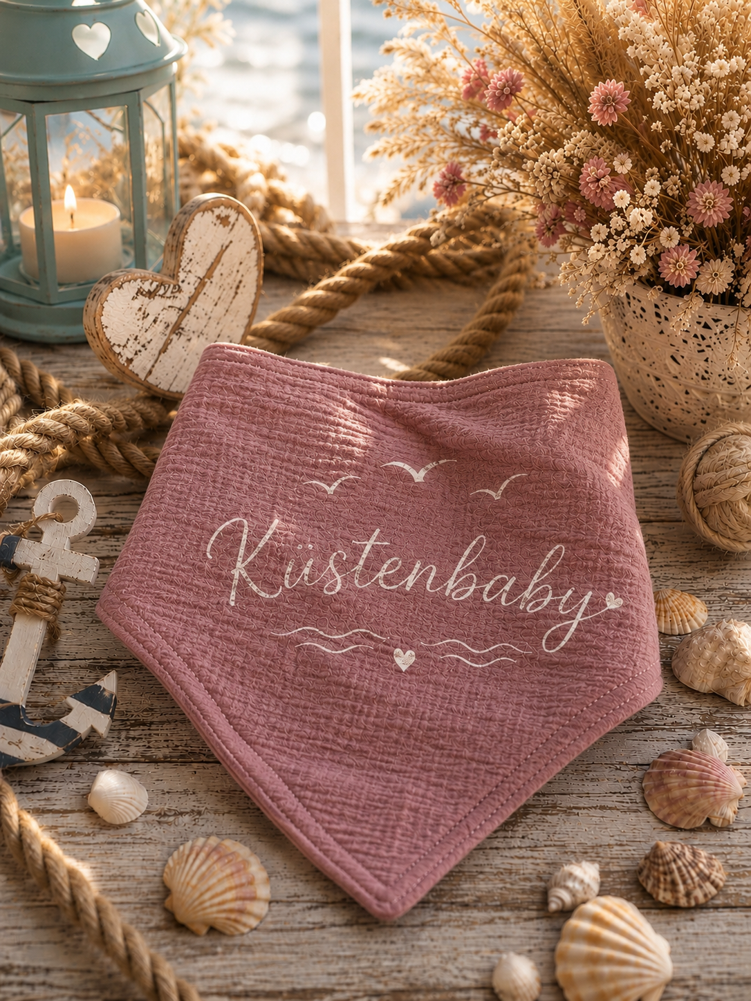 Musselin-Babyhalstuch „Küstenbaby“ 🤍