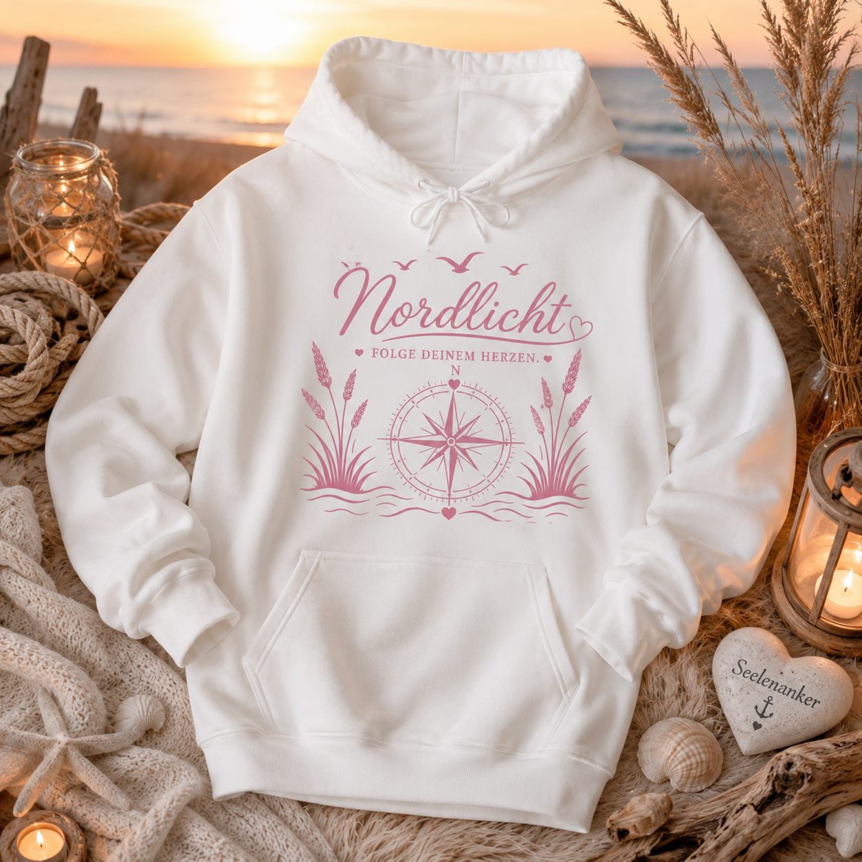 Premium Hoodie „Nordlicht – Folge deinem Herzen“ | Seelenanker